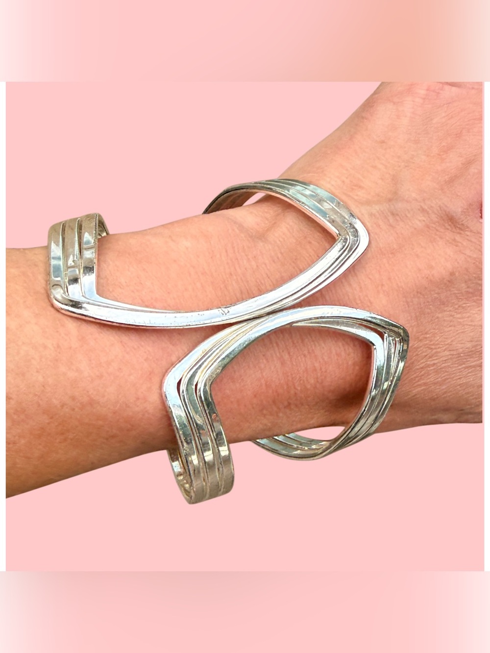 Polished Silver Cuff Bracelet